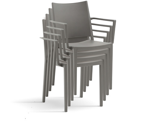 Poltrona da esterno in polipropilene, colore grigio