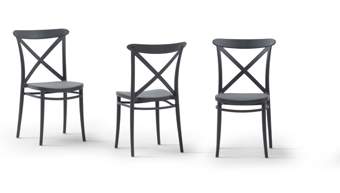 Sedia per uso interno ed esterno, colore antracite