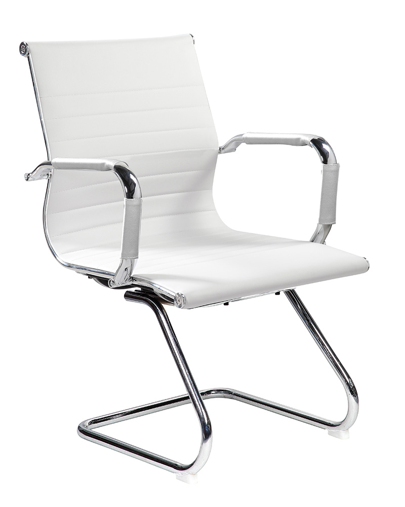 Poltrona da attesa con slitta e braccioli, Bianca