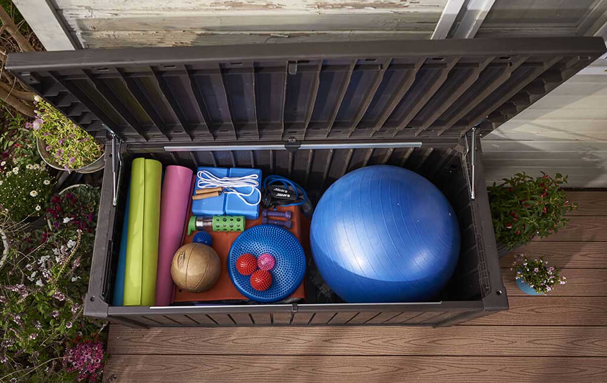 Baule porta oggetti da esterno, Tiglio marrone