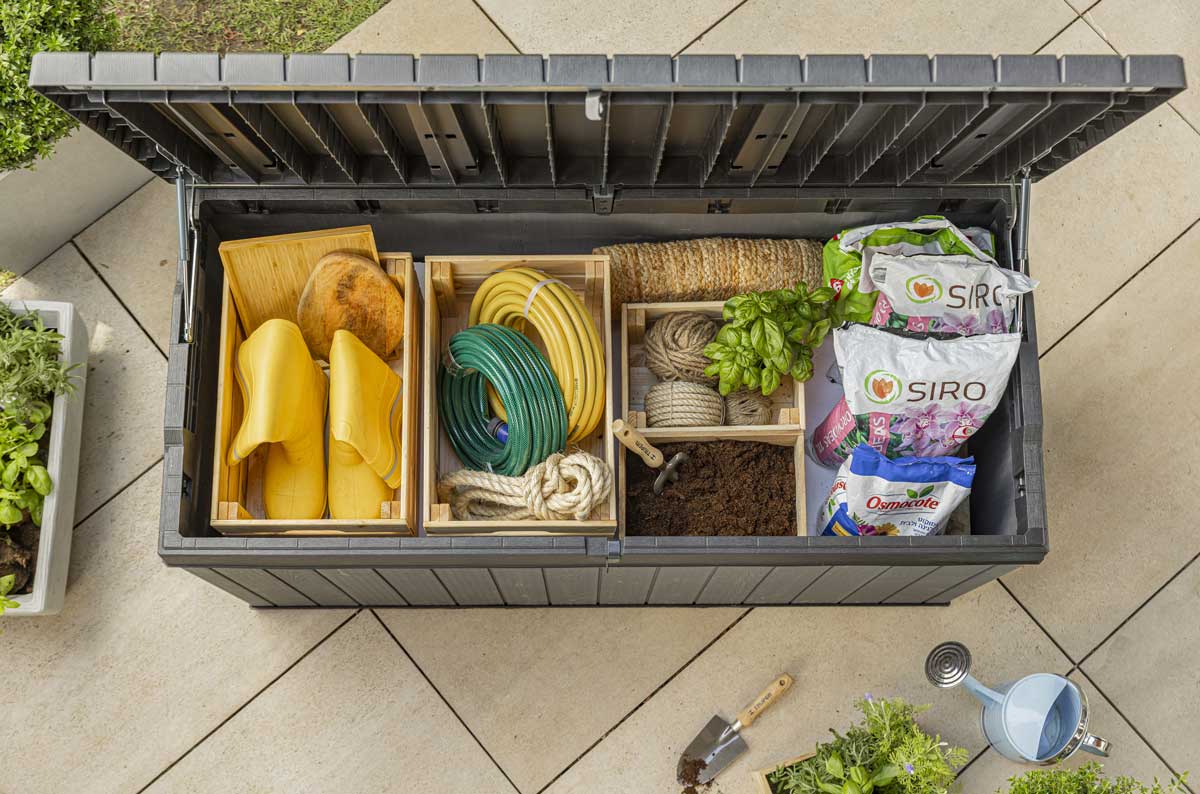 Baule porta oggetti Cerro da esterno, capacità 570L