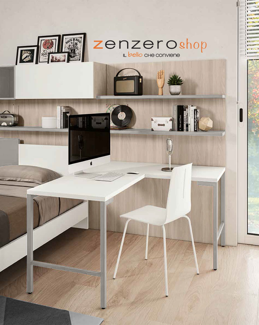 Letto una piazza e mezza POP 02, finitura Verde Salvia e Bianco