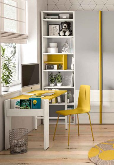 Camerette bimbi, cameretta Bianco larice, Giallo grano e grigio seta