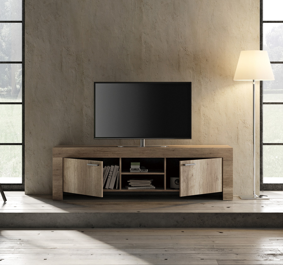 Porta tv grande shabby chic scontato, Noce