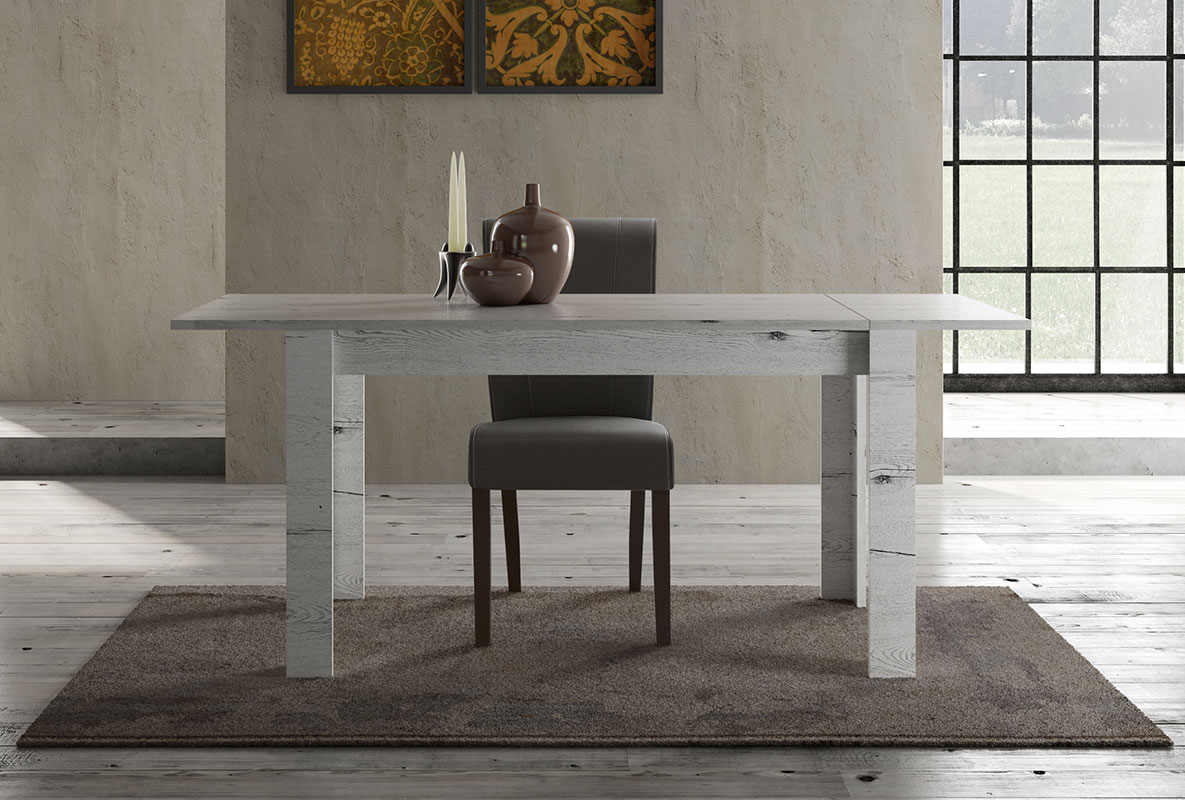 Tavolo shabby chic con allungo laterale L.180