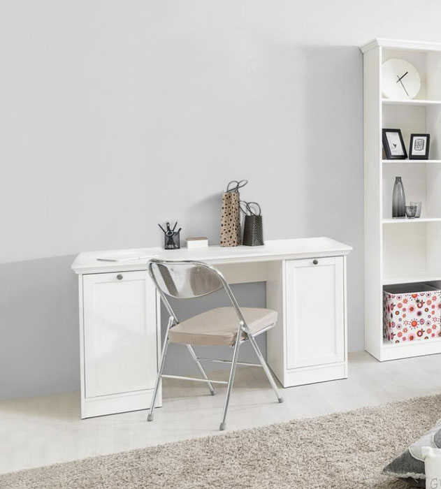 Scrivania per zona studio con 2 ante finitura Bianca
