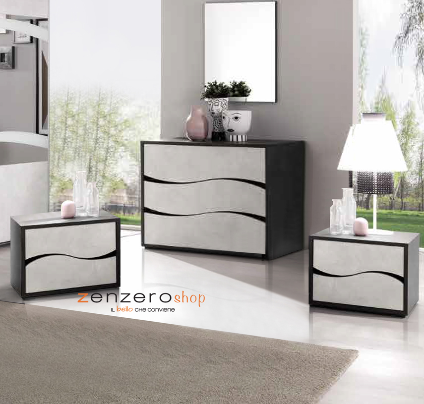 comò made in italy resina scuro e resina chiaro