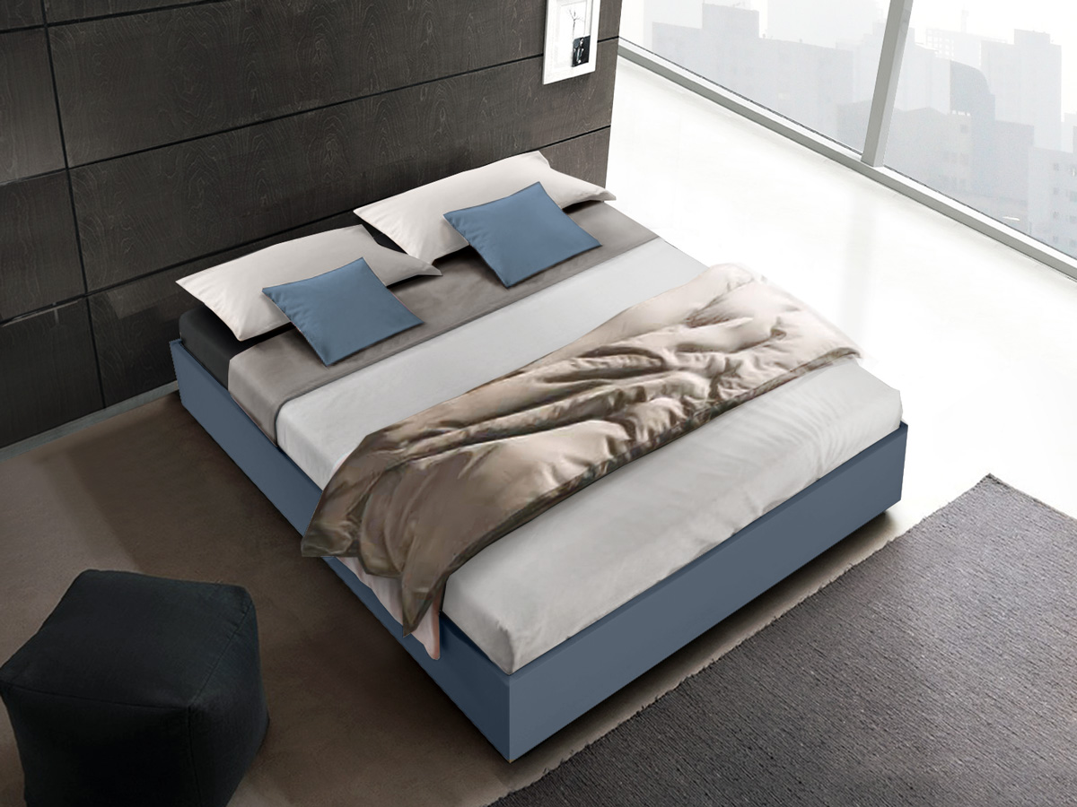Letto matrimoniale sommier, finitura Grafite