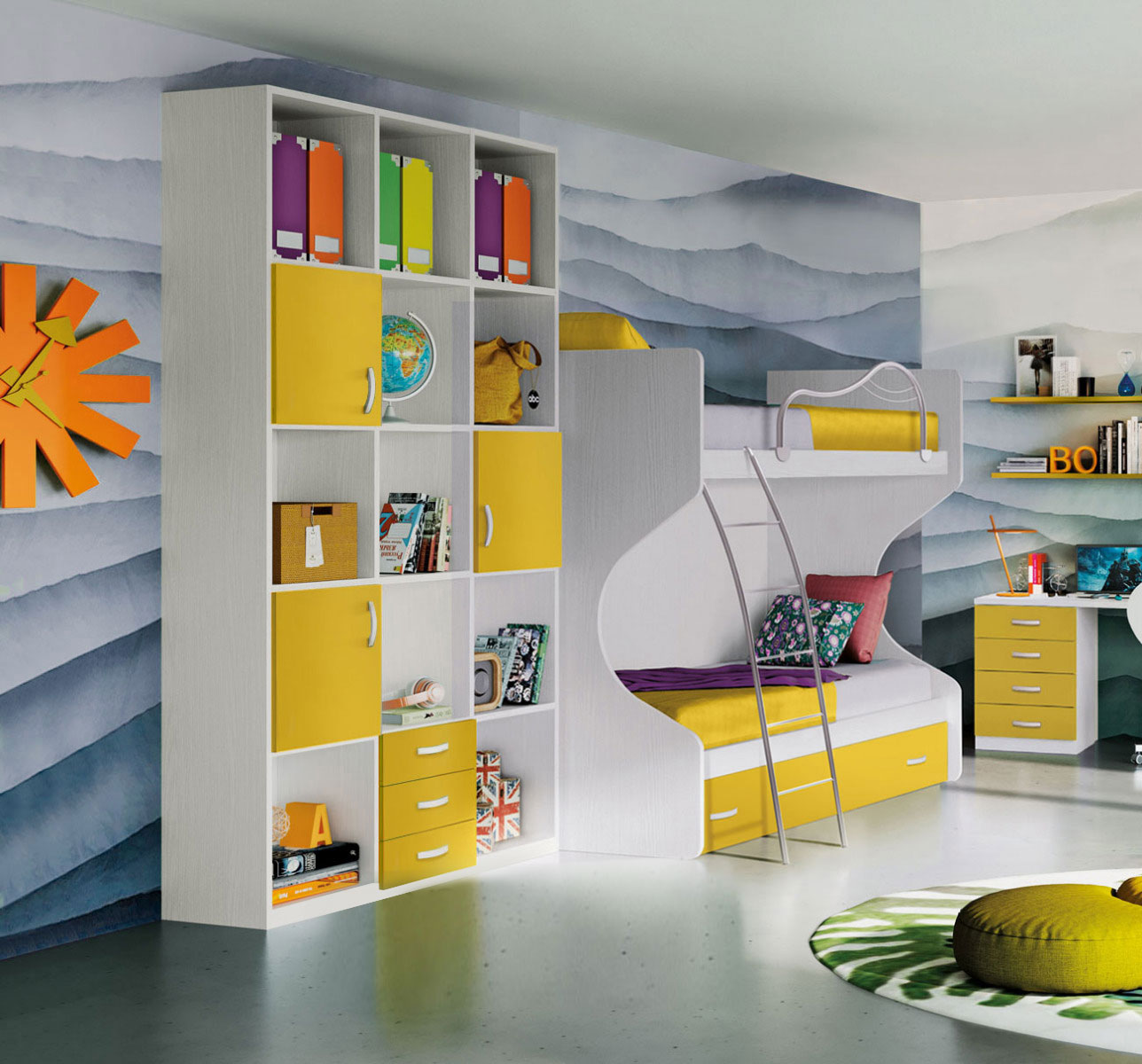 letto castello giallo scontato