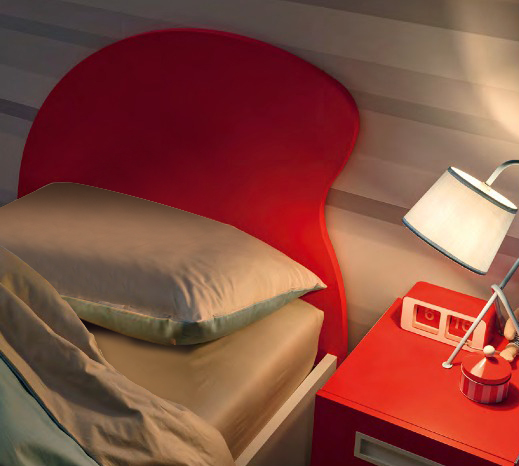 Lettino Alain contenitore con ruote Moretti Compact, Bianco e Ciliegia