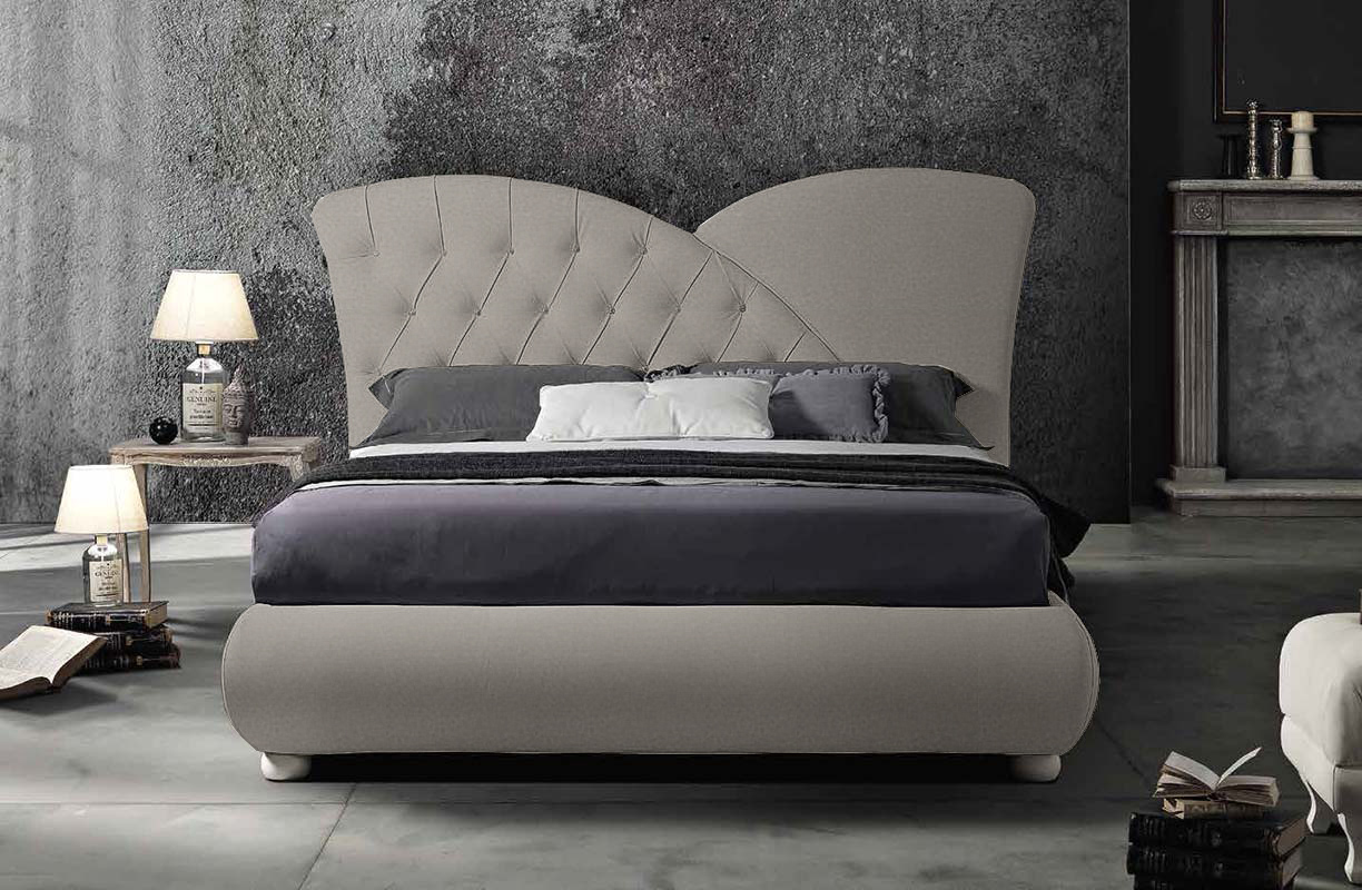 Letto classico matrimoniale in tessuto Beton