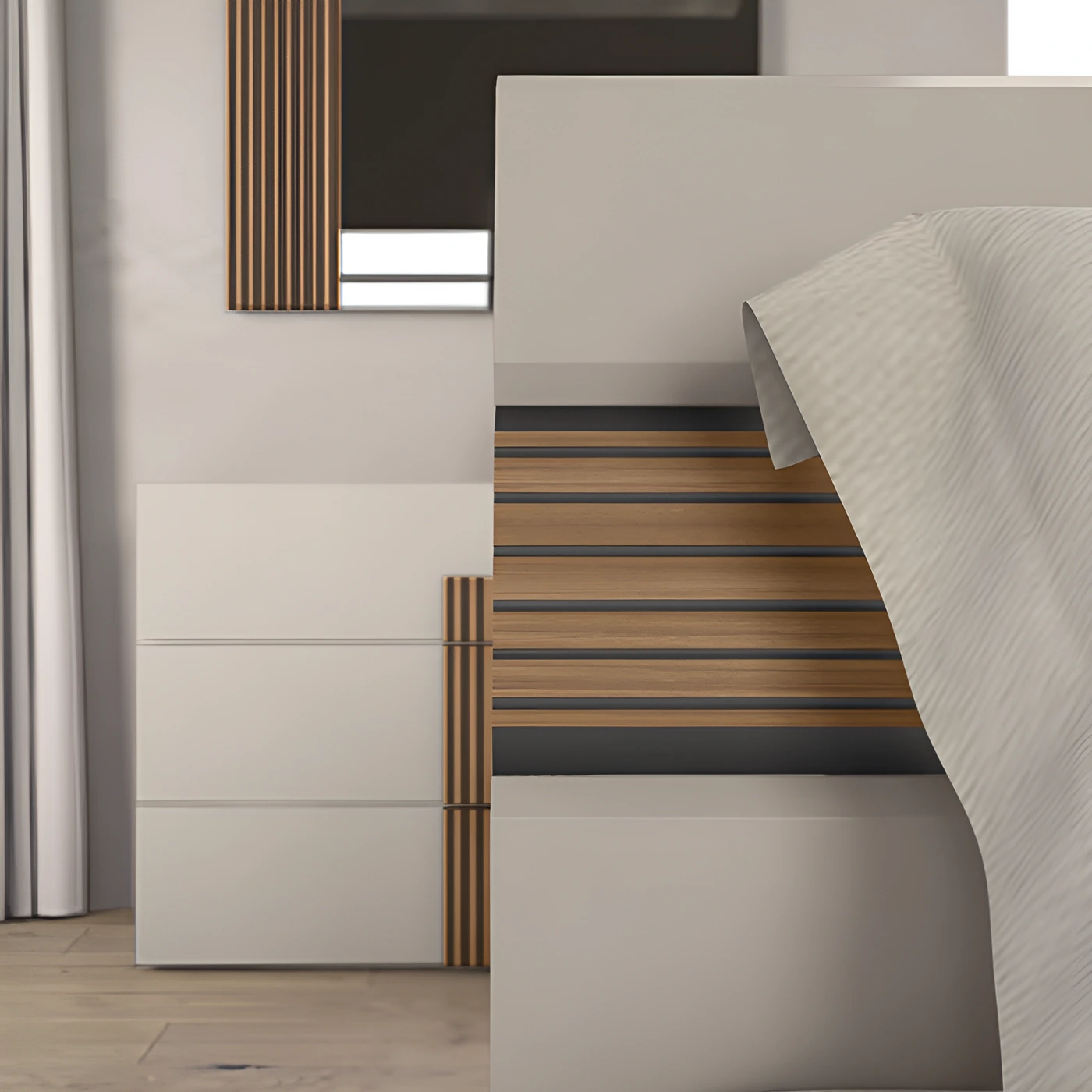 letto contenitore matrimoniale tortora