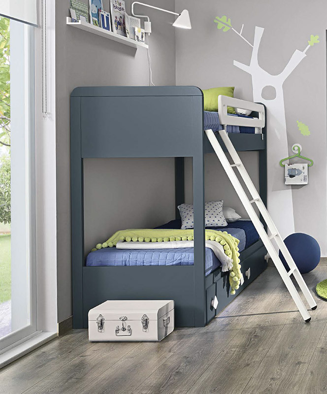 Letto castello bambini blu opale 