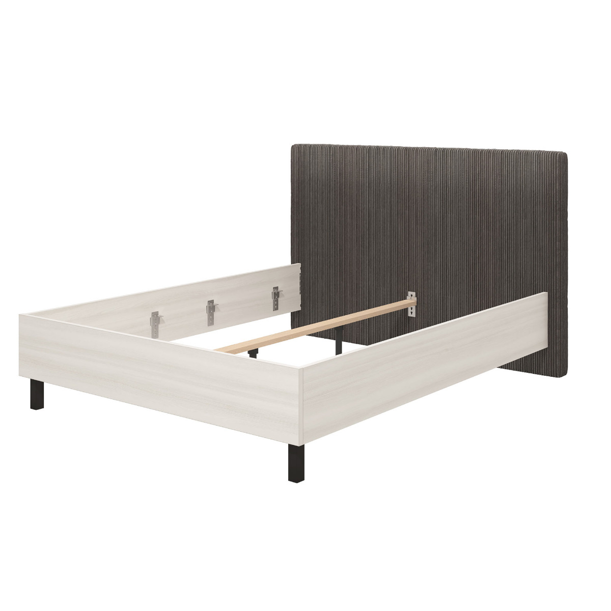 letto imbottito matrimoniale bianco