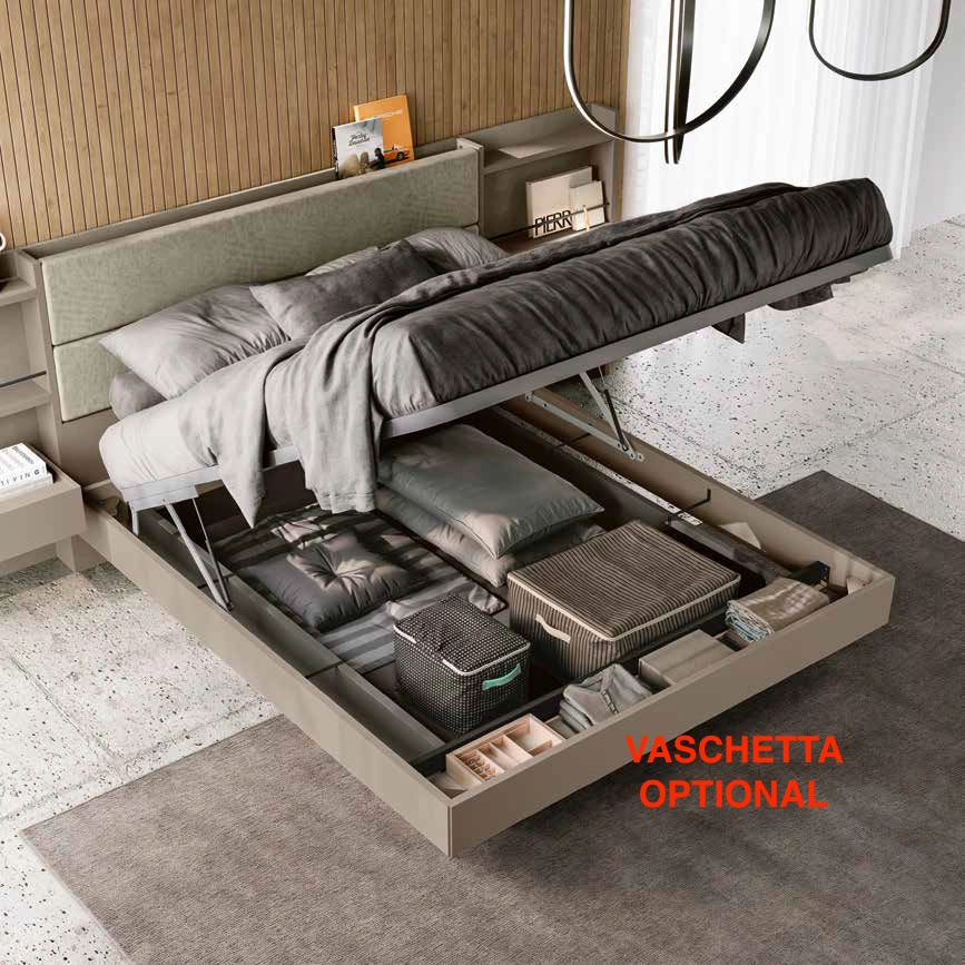 letto grigio seta e visone