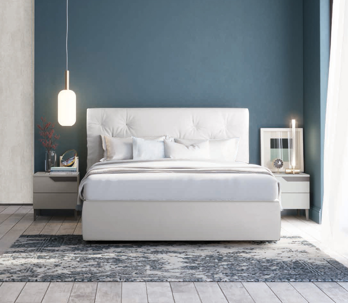 Camera completa di armadio, comò e comodini in finitura Cemento artico