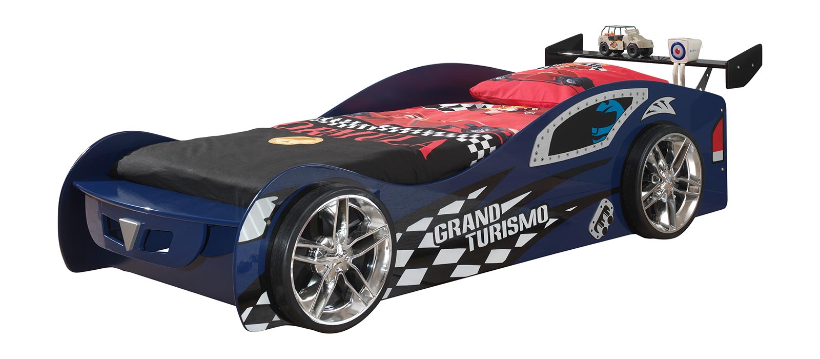Lettino bambini gran turismo, blu laccato