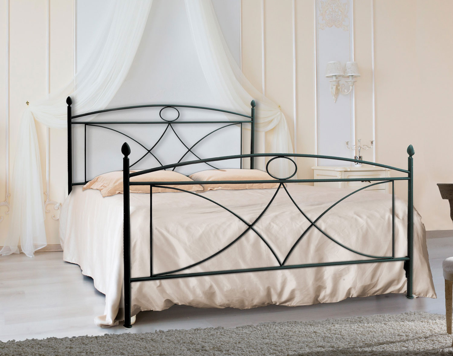 letto in ferro matrimoniale grafite nero