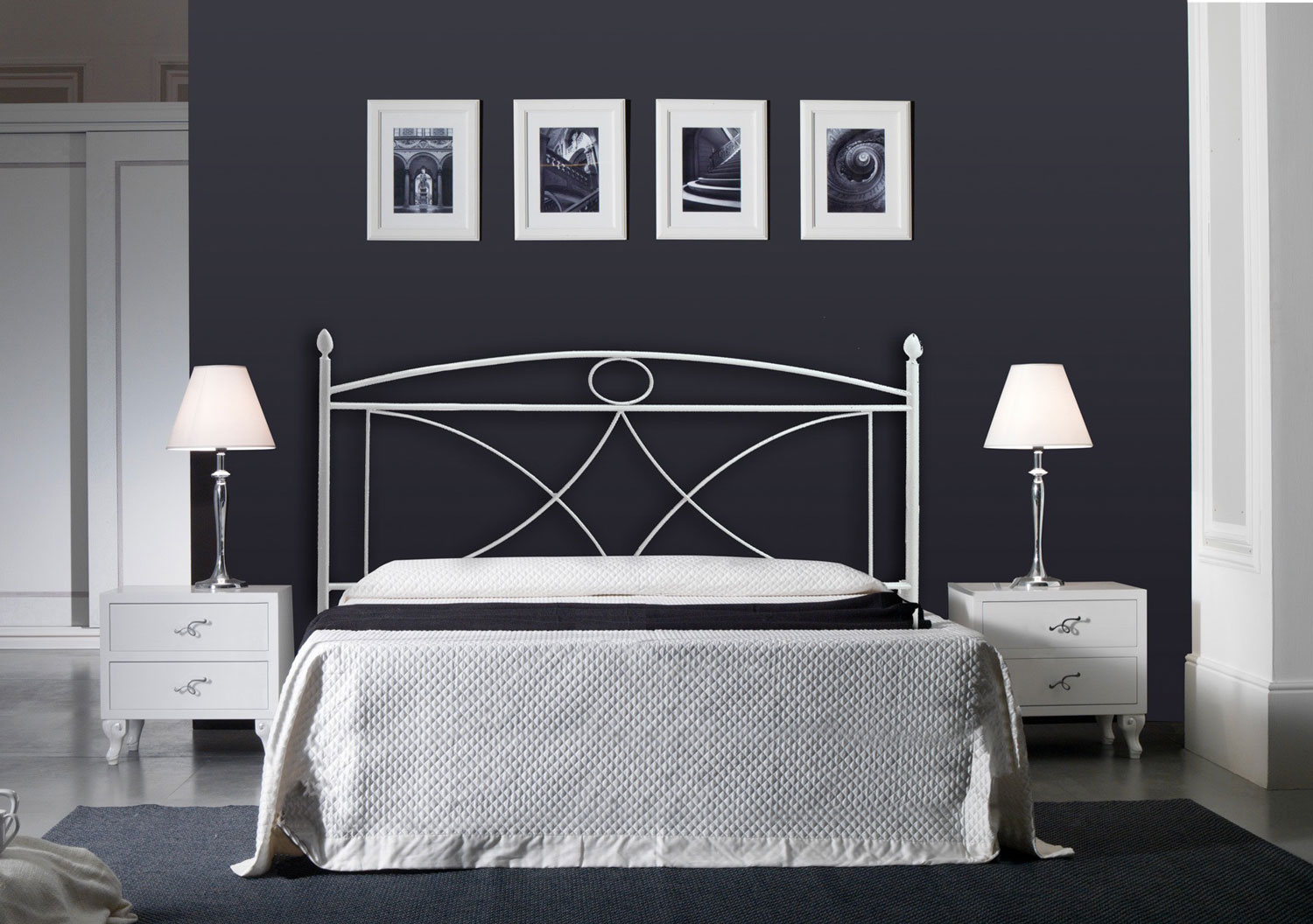 letto in ferro matrimoniale grafite nero