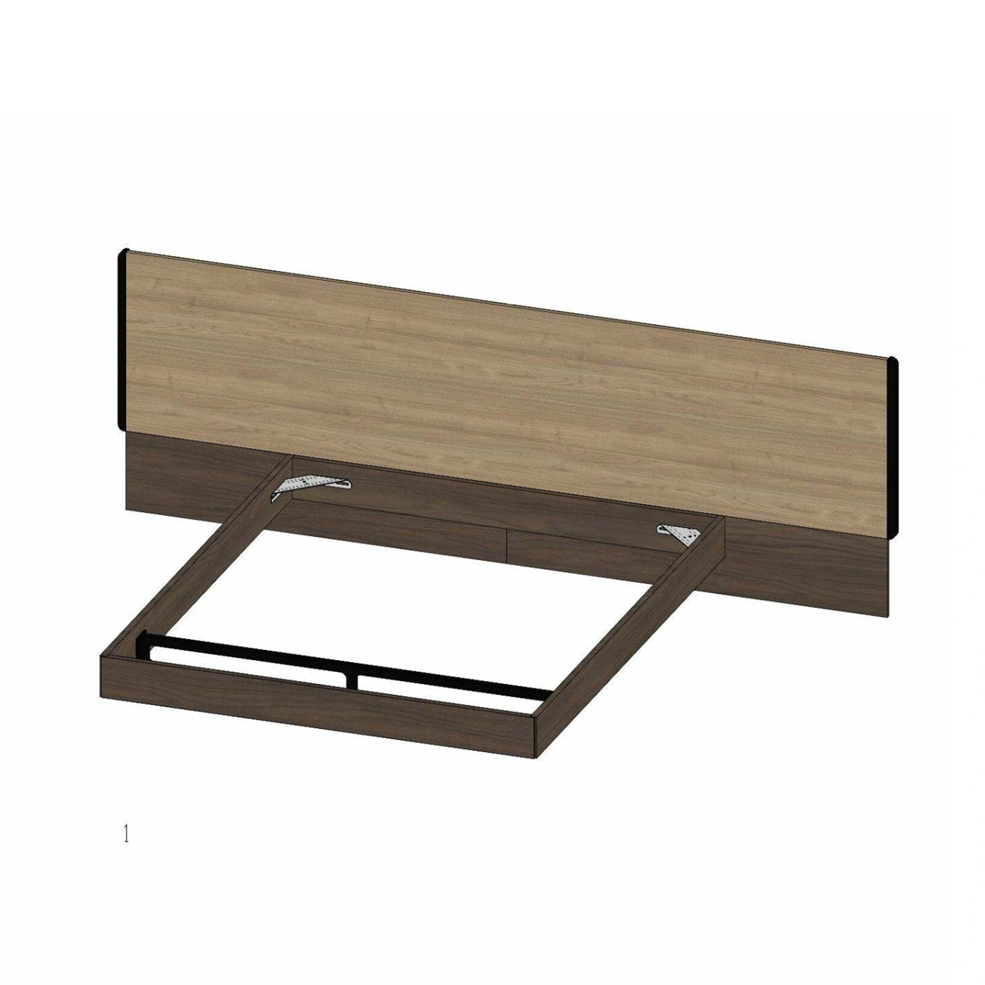 letto moderno in noce