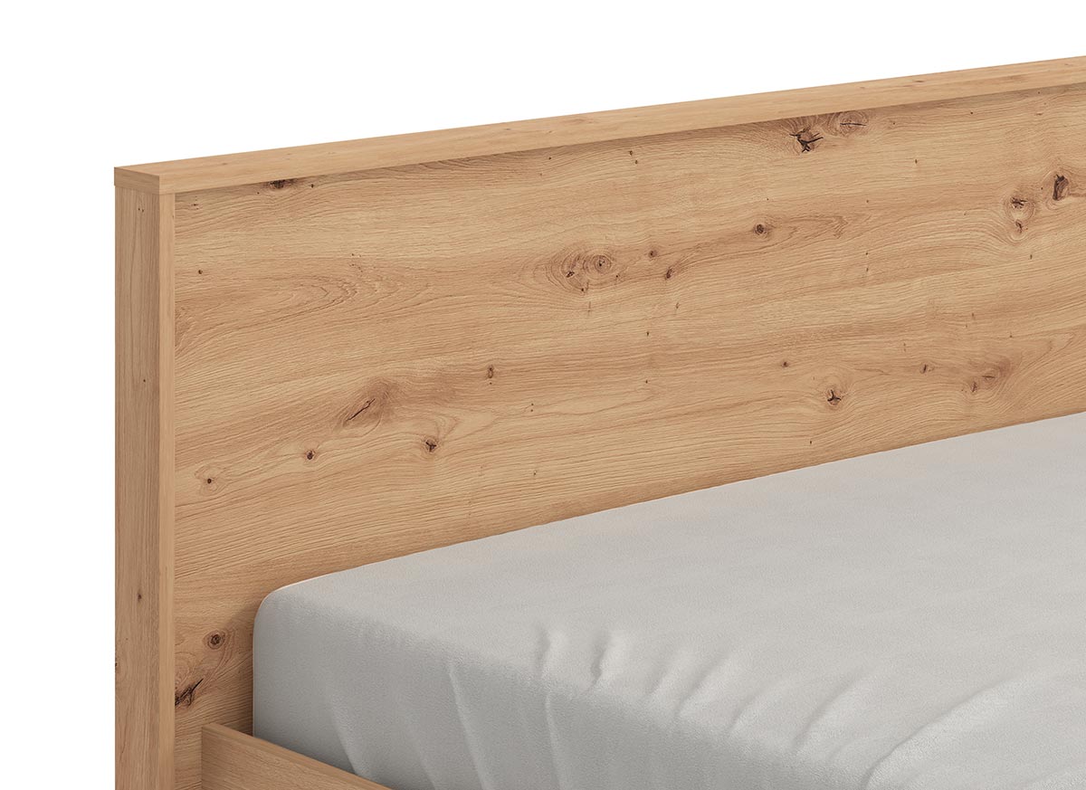 Letto industry economico, finitura Rovere