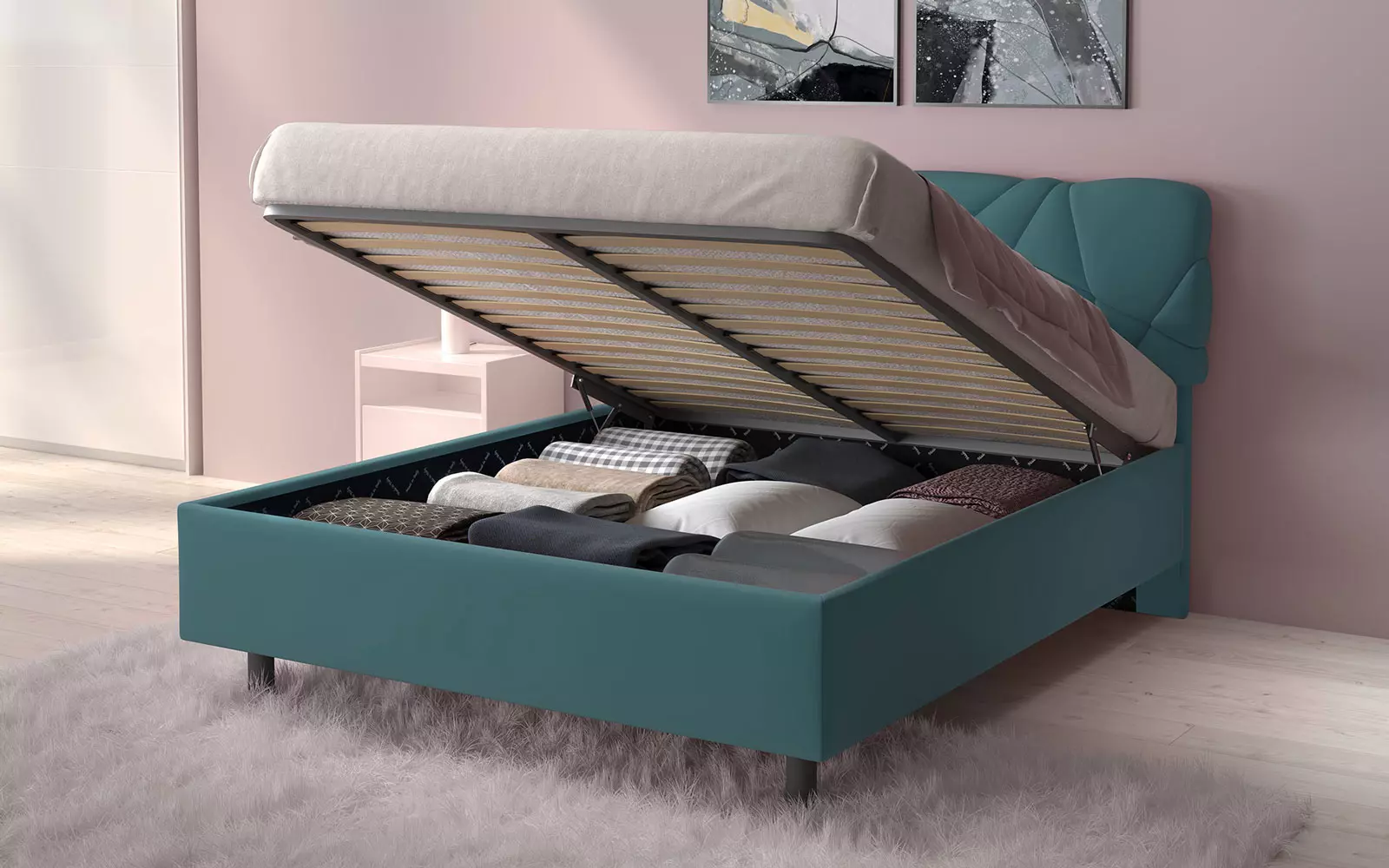 letto matrimoniale petrolio contenitore