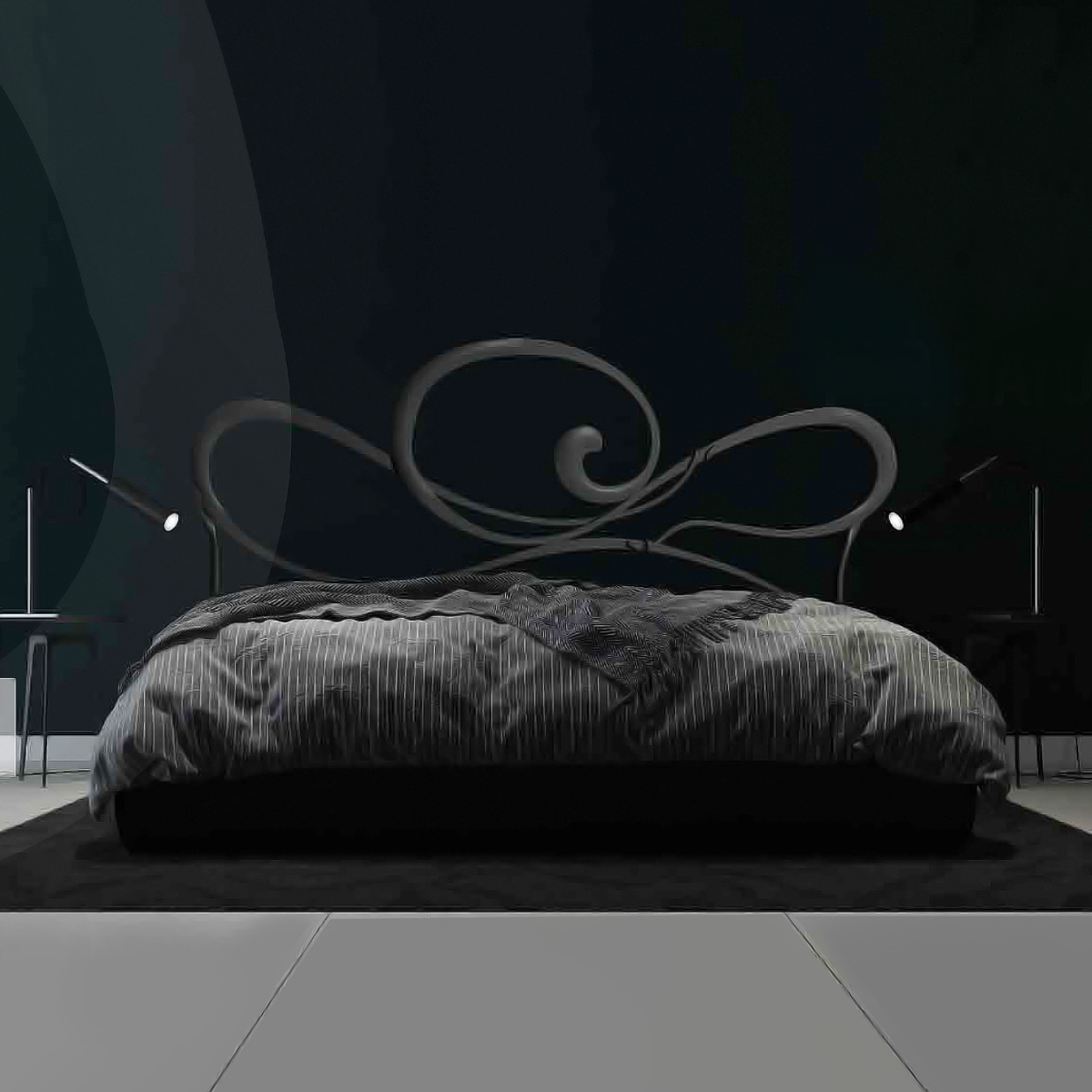 letto in ferro matrimoniale bianco satinato