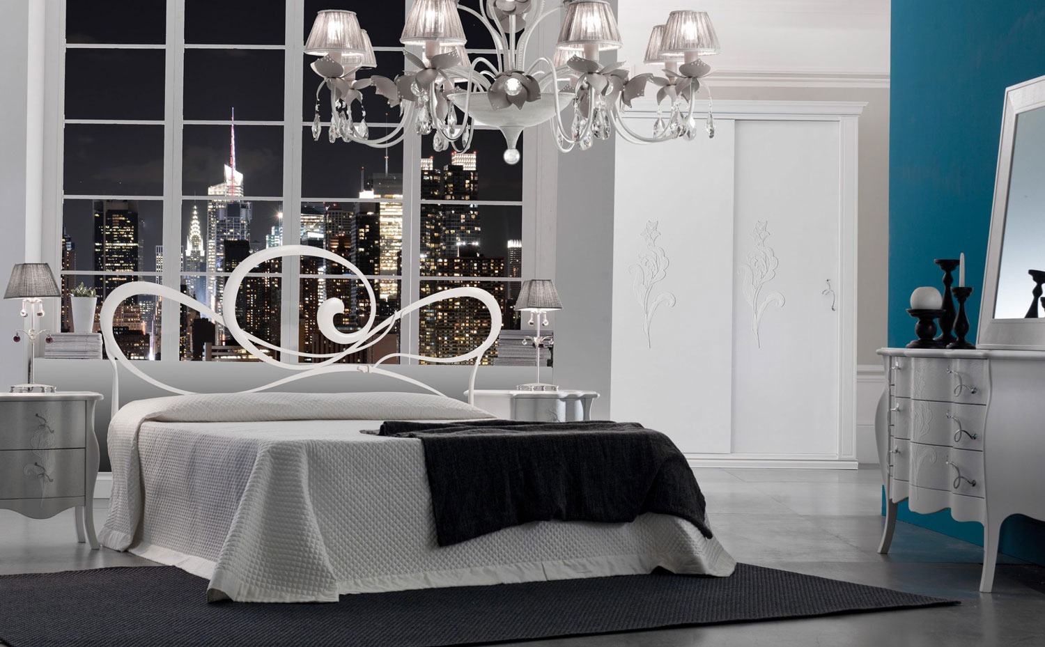 letto in ferro matrimoniale bianco satinato