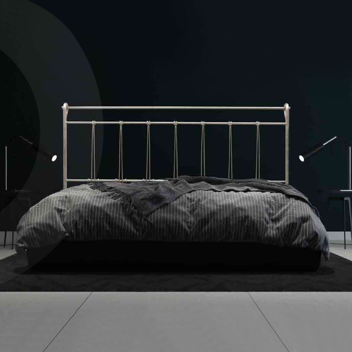 letto matrimoniale in ferro battuto nero