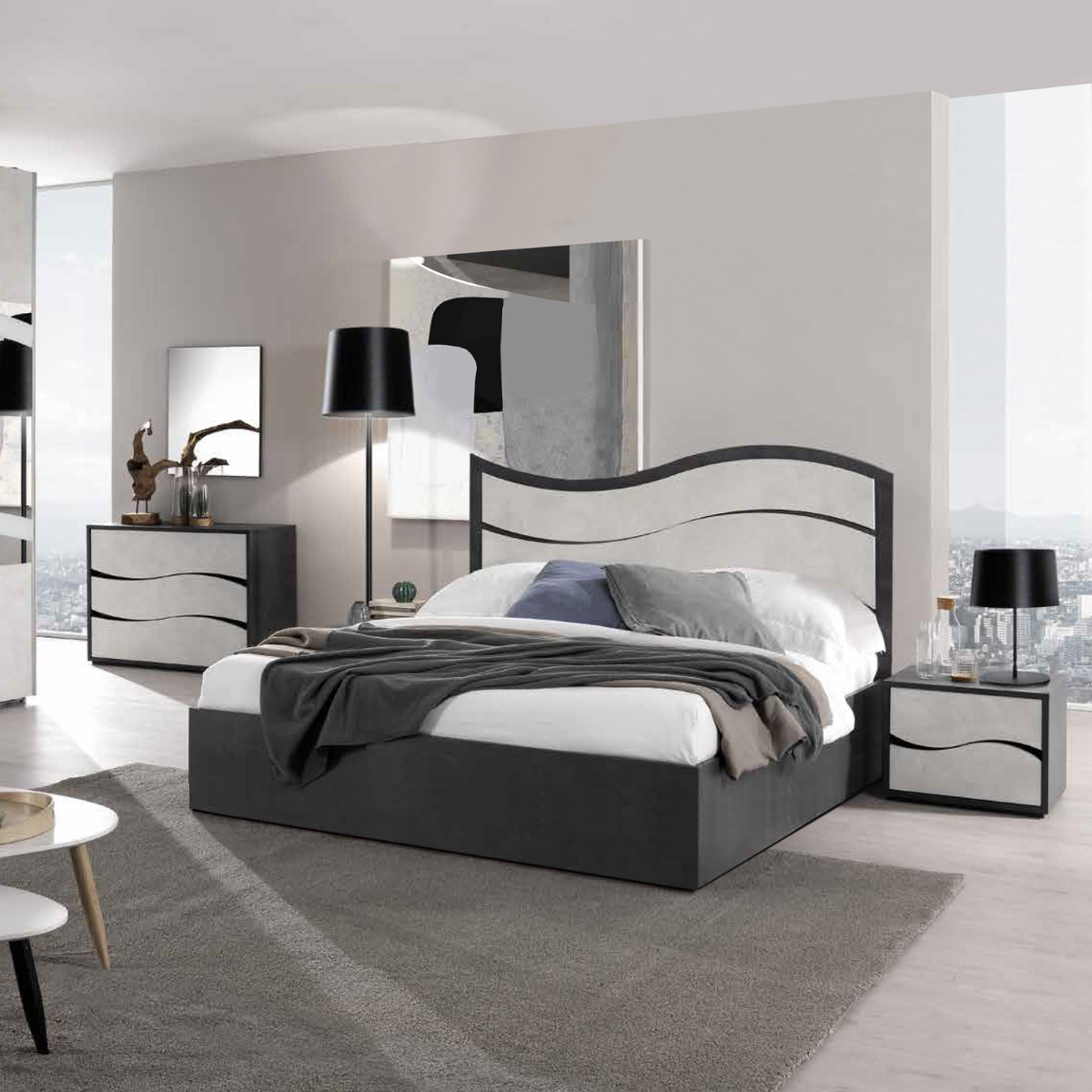 letto contenitore economico grigio
