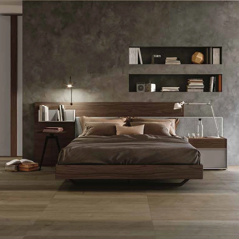 letto matrimoniale noce moro