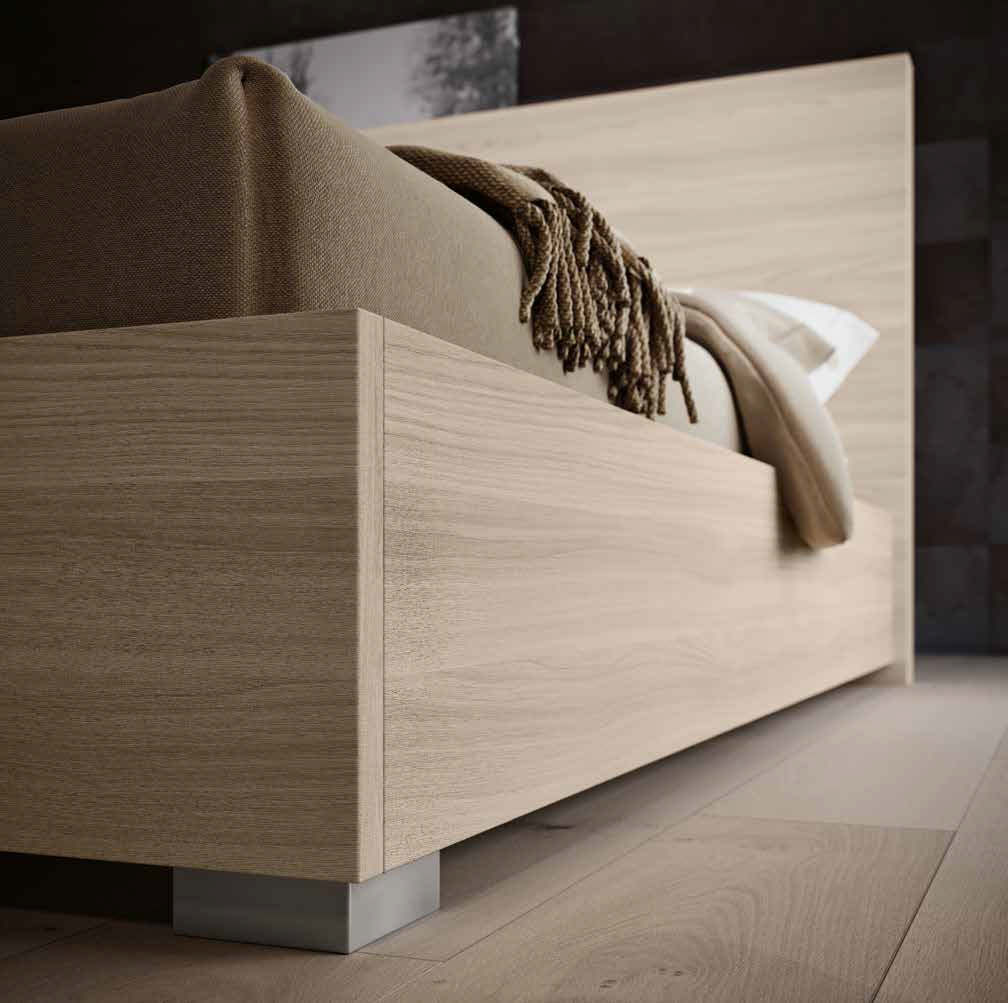 Letto matrimoniale Olmo natura, design moderno