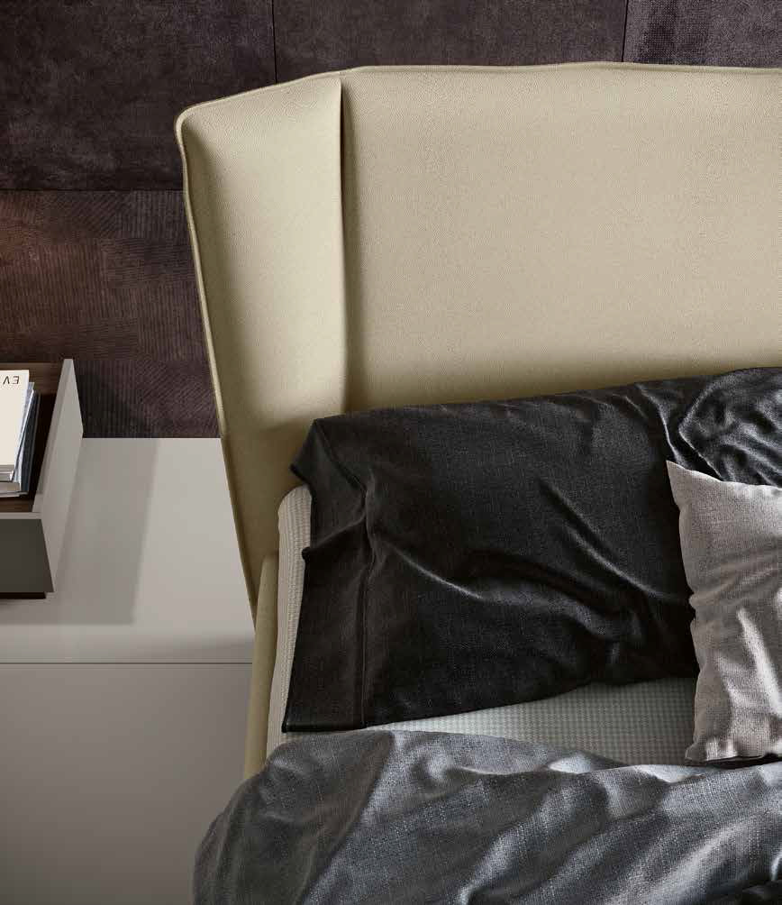 Letto matrimoniale ecopelle Polvere, con piedini Zenzero Shop