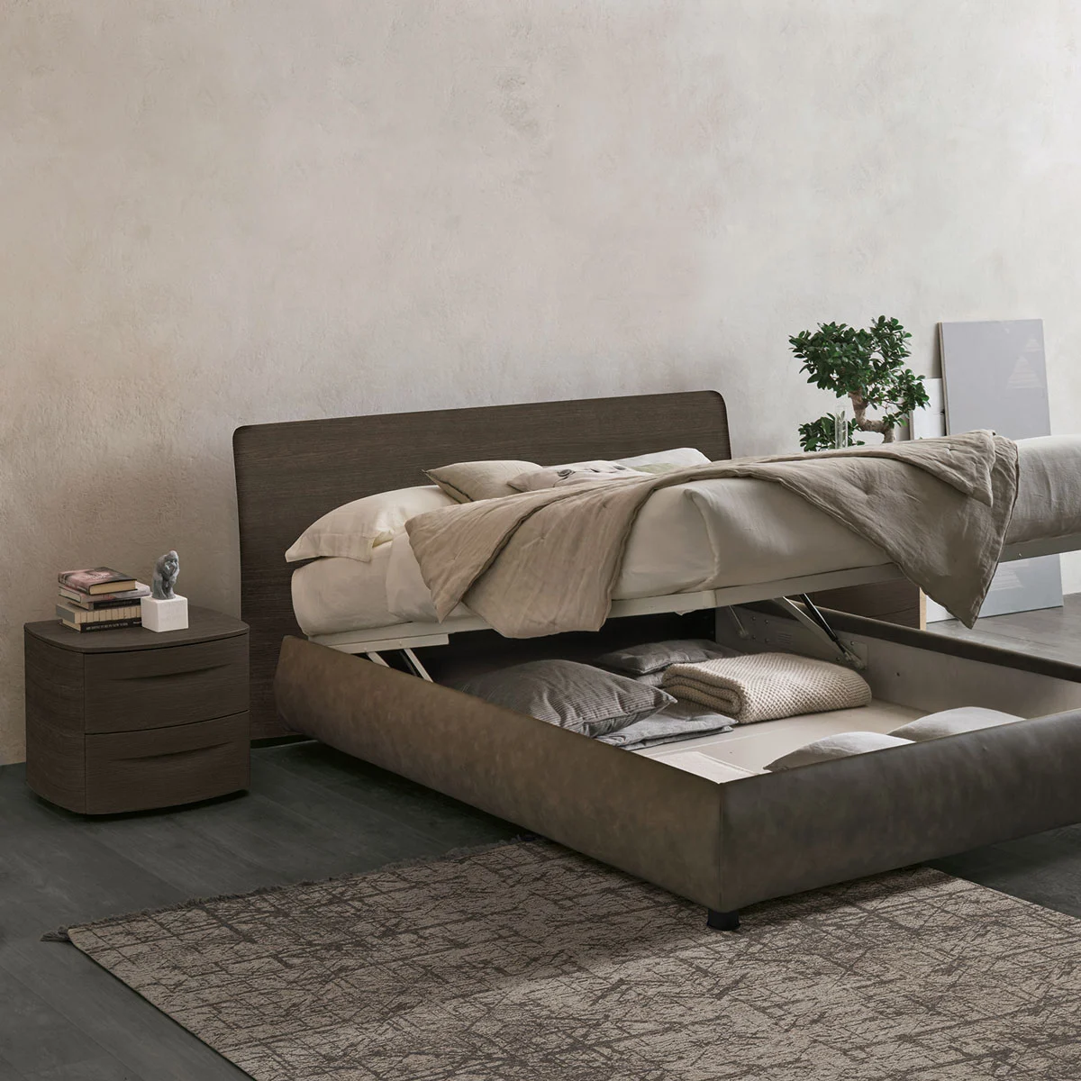 letto prado contenitore ecopelle