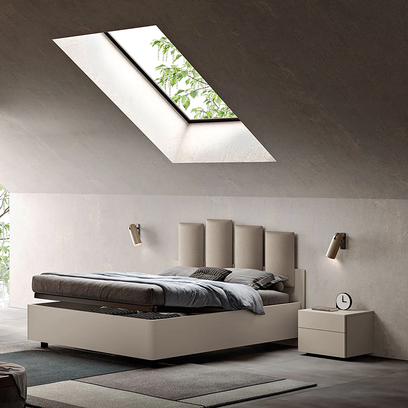 Letto contenitore matrimoniale, Corda, 160x190 Zenzero Shop