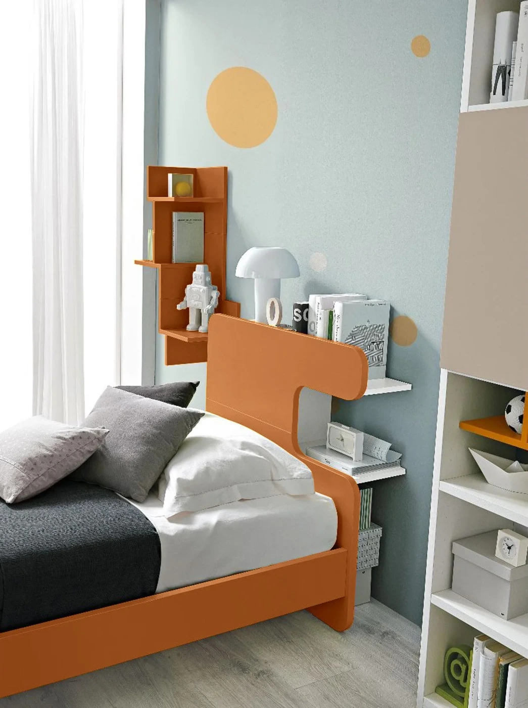 letto bambino con libreria