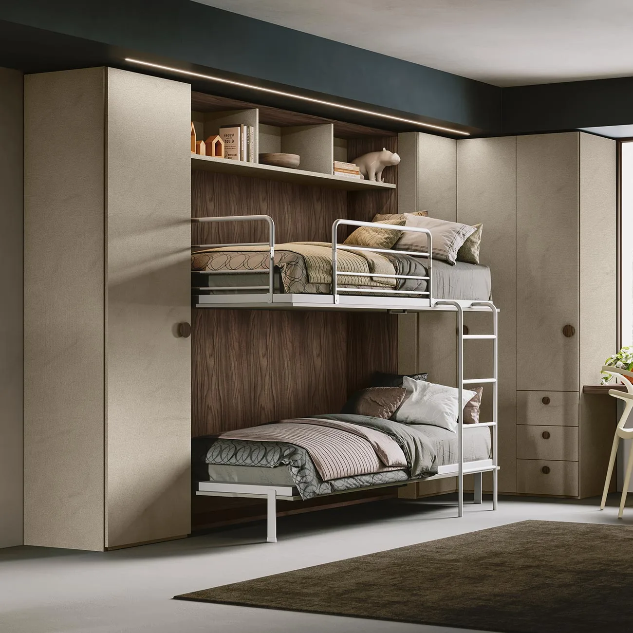 armadiatura con letto a castello