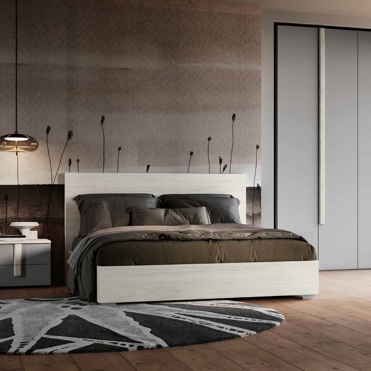 letto semplice in legno, bianco