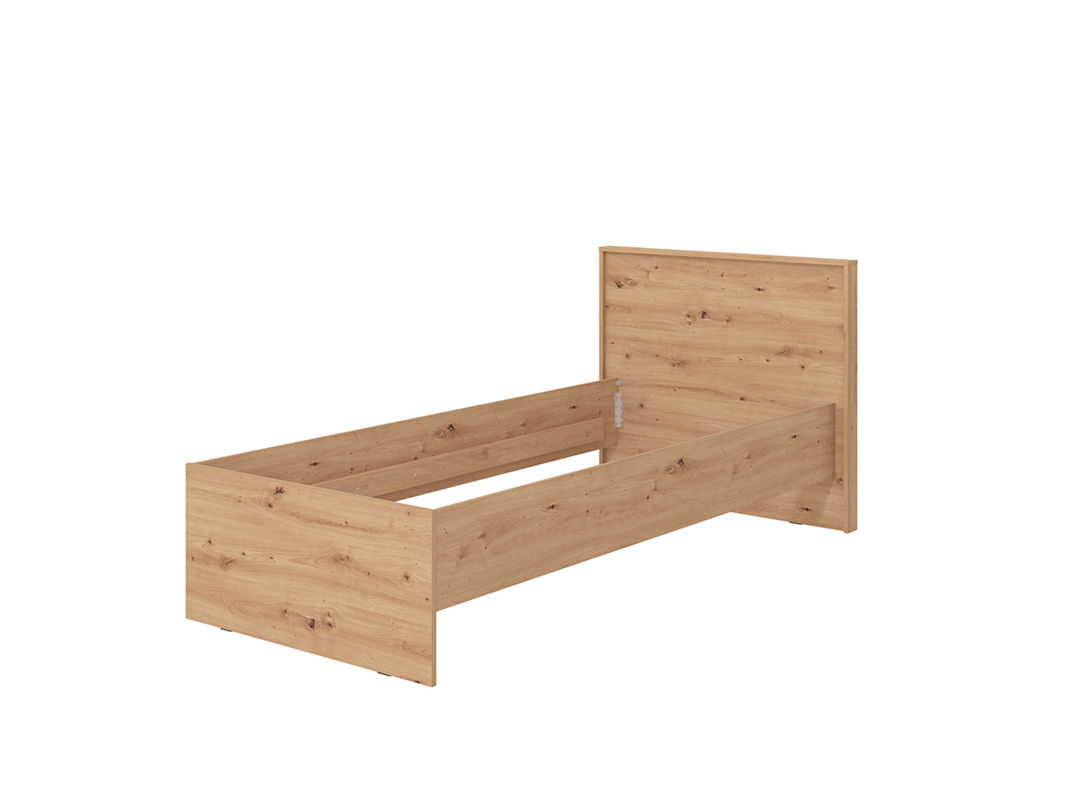 Letto industry singolo economico, finitura Rovere