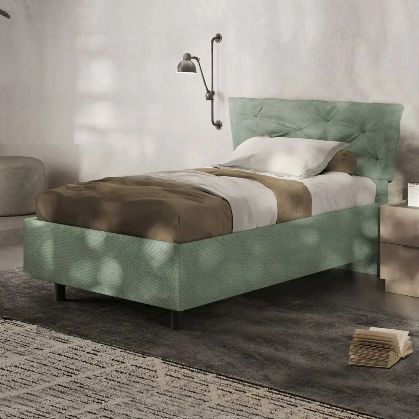 letto verde in promo 