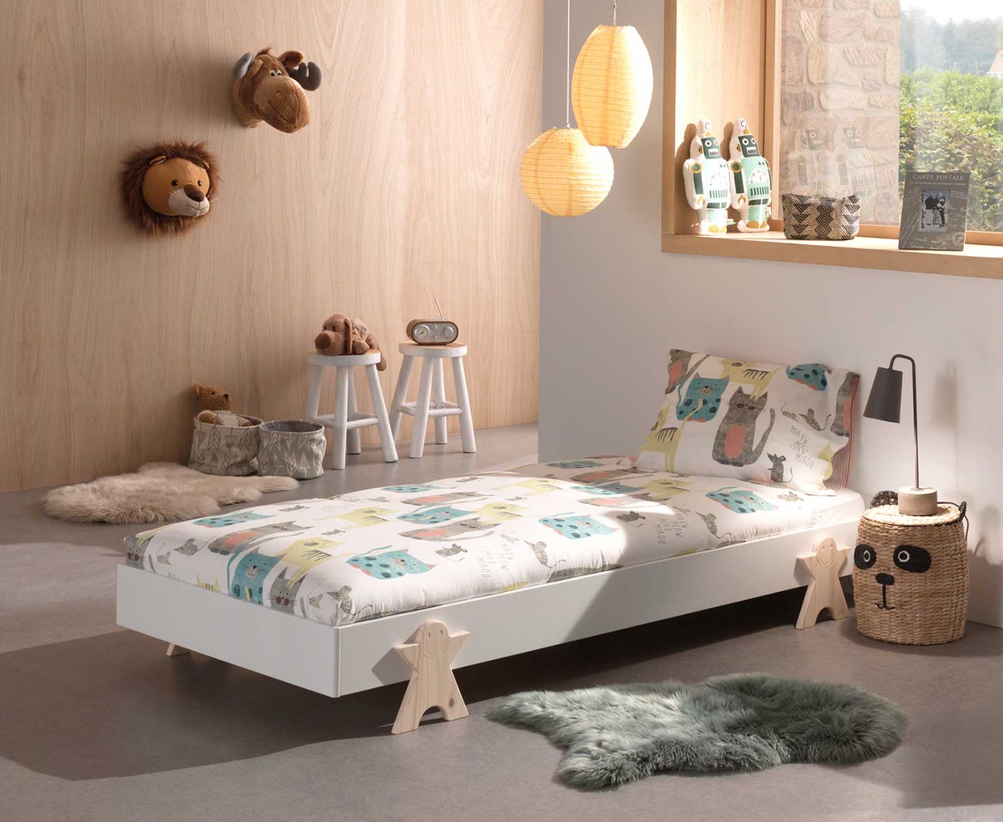 Letto singolo sommier sovrapponibile, disponibili 2 colorazioni