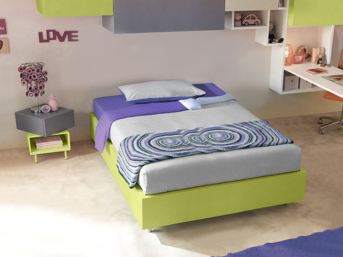 Letto sommier 140x200 Moretti Compact, finitura Verde cedro