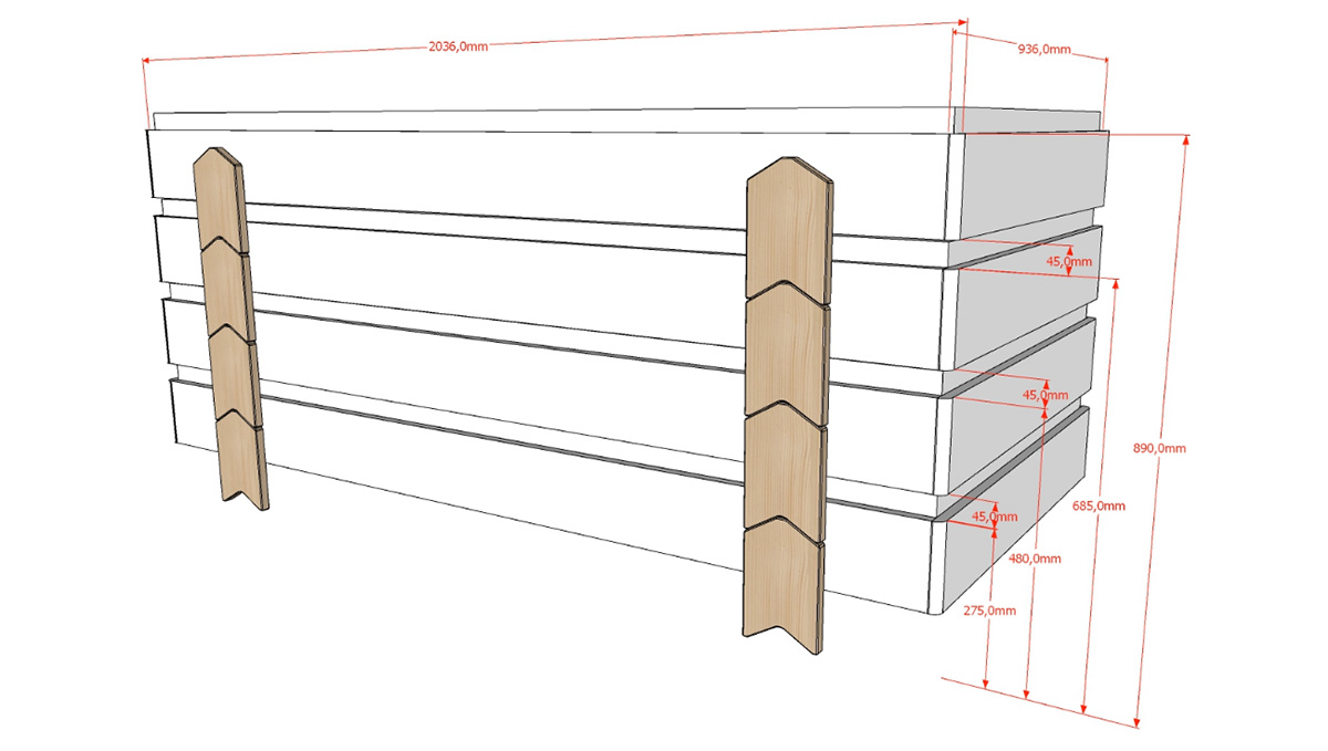 Letto singolo sommier per camerette, sovrapponibile, disponibili 2 colorazioni