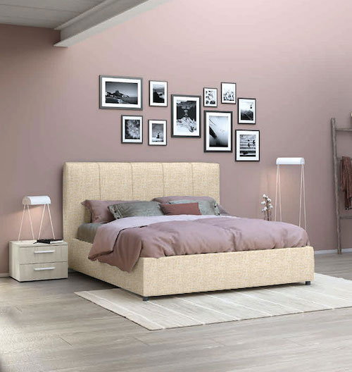 Letto in tessuto finitura Desert