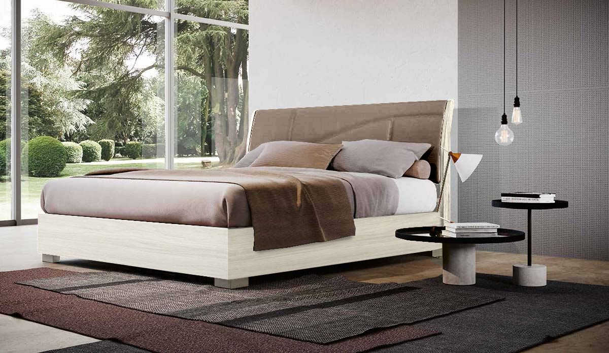 Letto matrimoniale king size Bianco Altea e Castagno