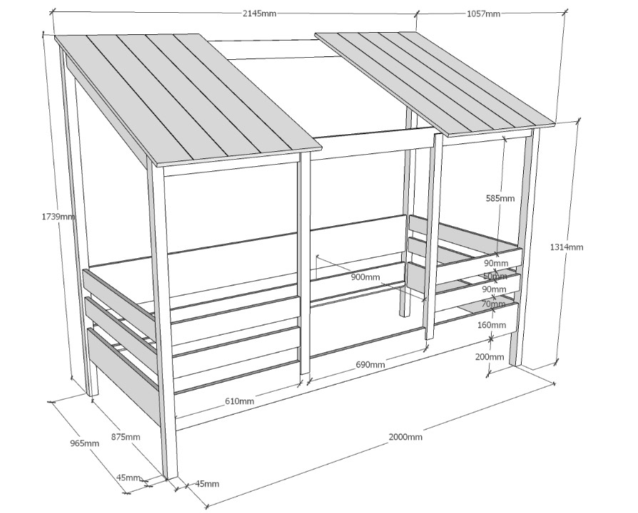 Letto montessori a casetta, finitura Bianco laccato