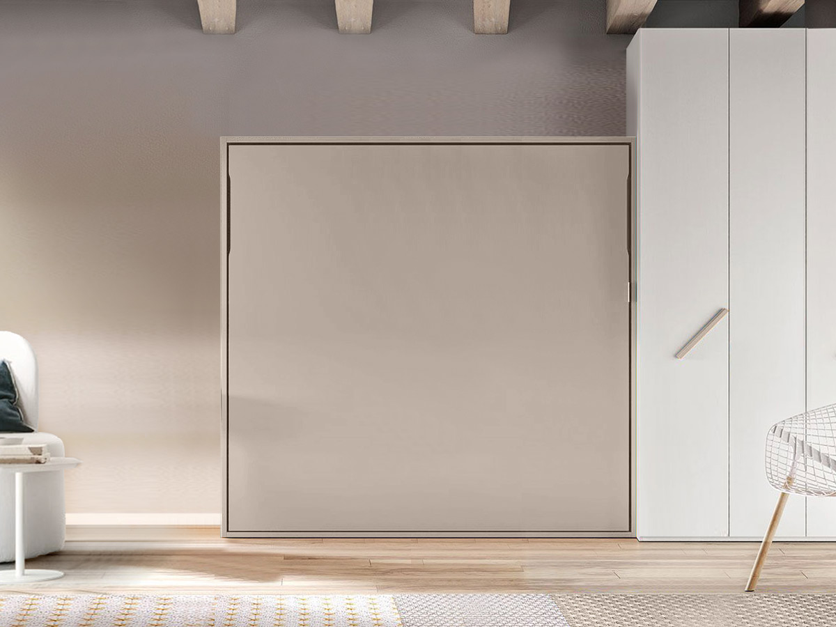 Conveniente e pratico Letto a scomparsa matrimoniale, finitura Tortora