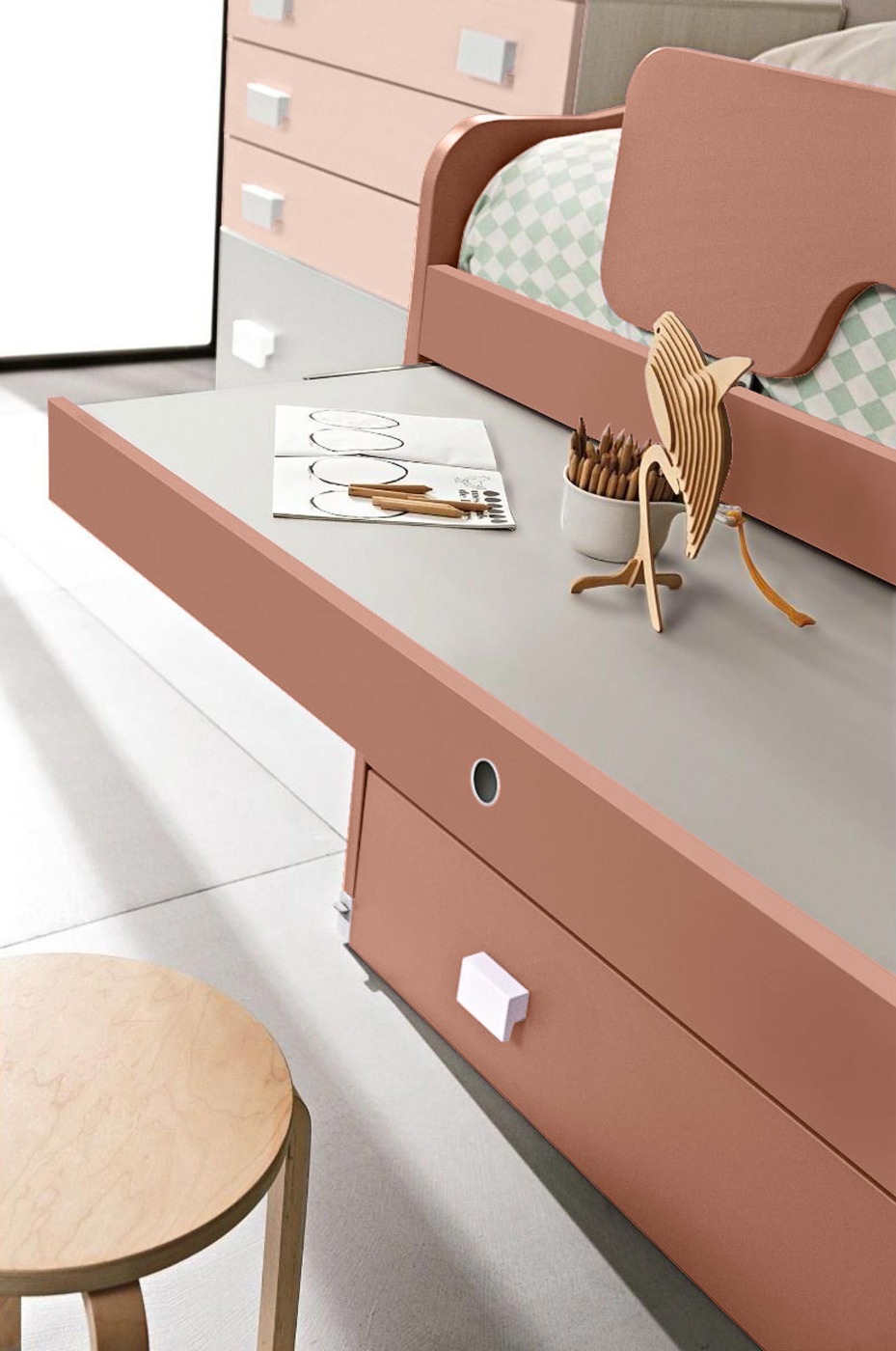 divano letto rosa antico