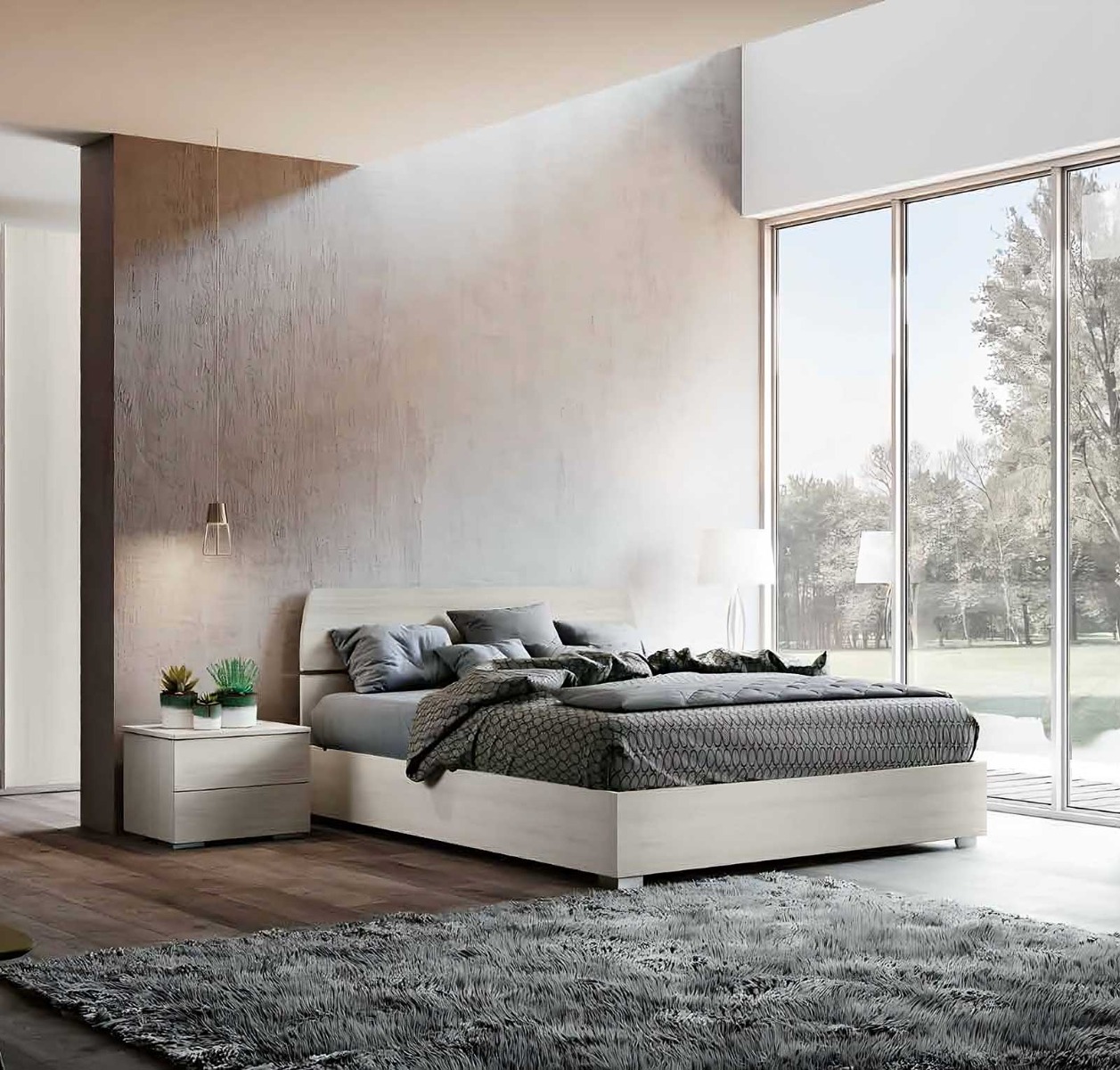 Letto matrimoniale Bianco altea, design moderno