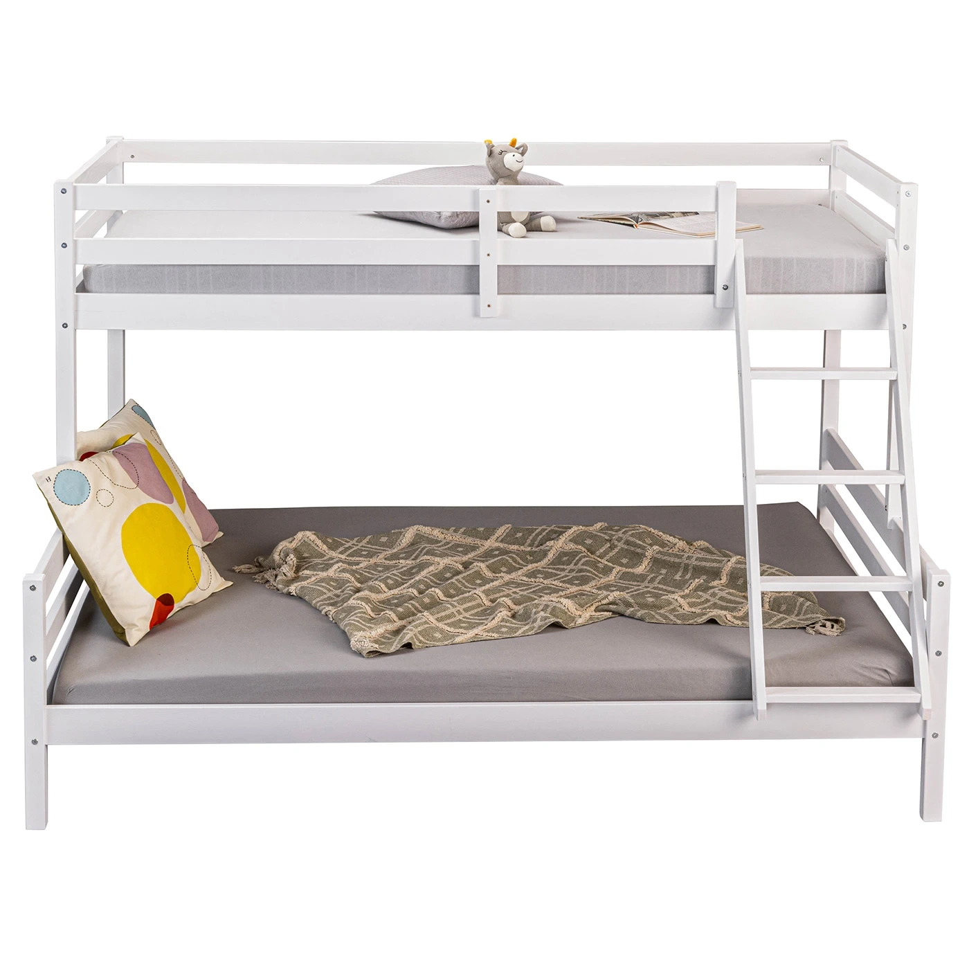 Letto a castello alla francese, 140x200 e 90x200, Bianco Zenzero Shop